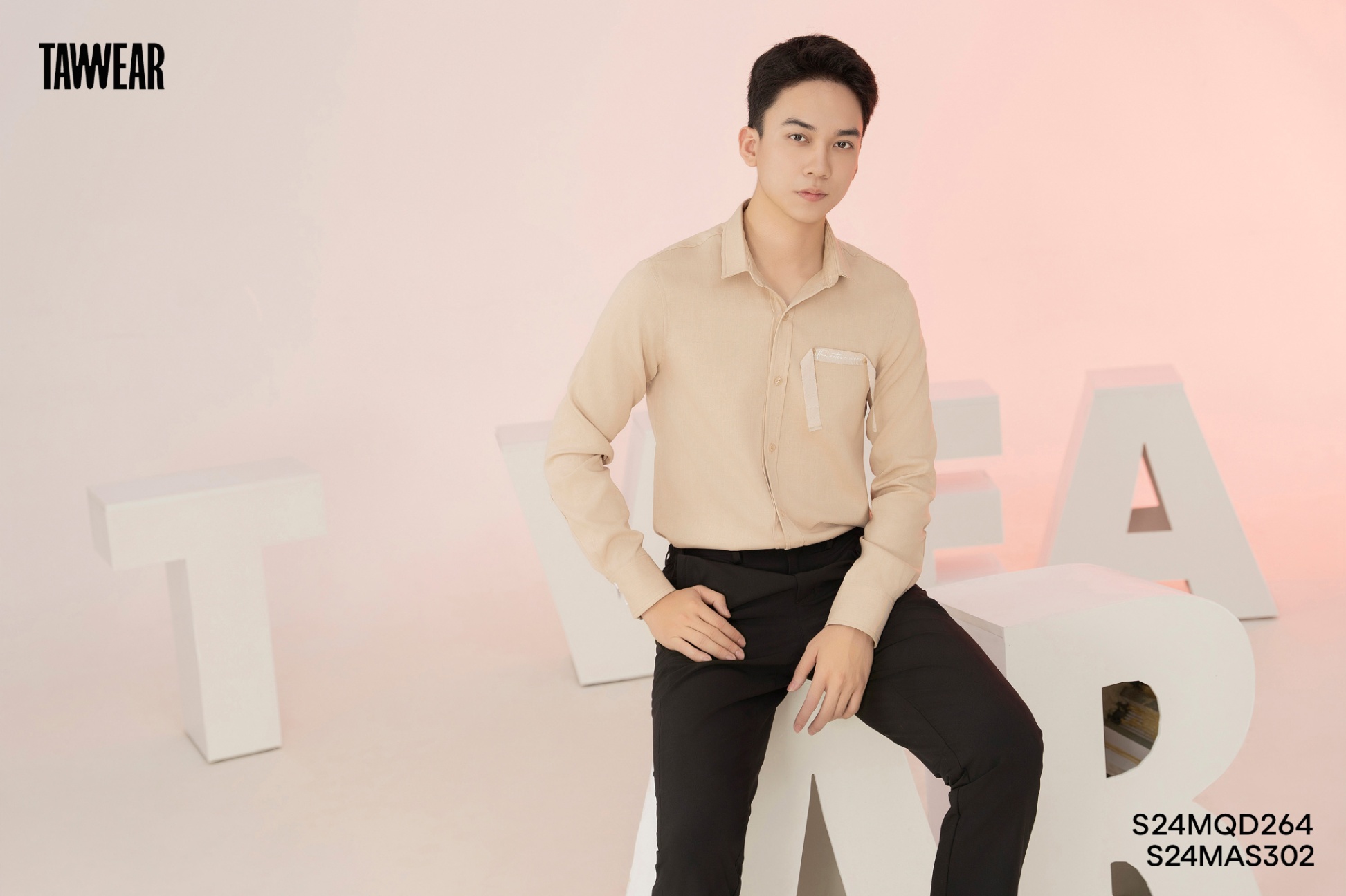 Áo Sơ Mi Nam Linen Be Dây Ngực AS302