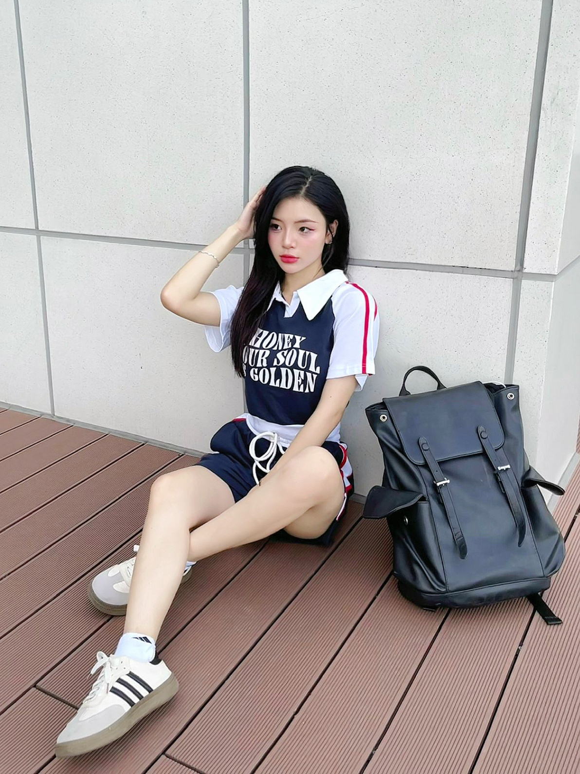 Bộ Quần Short Giả Váy Phối Áo Phông Nữ QS471AT470