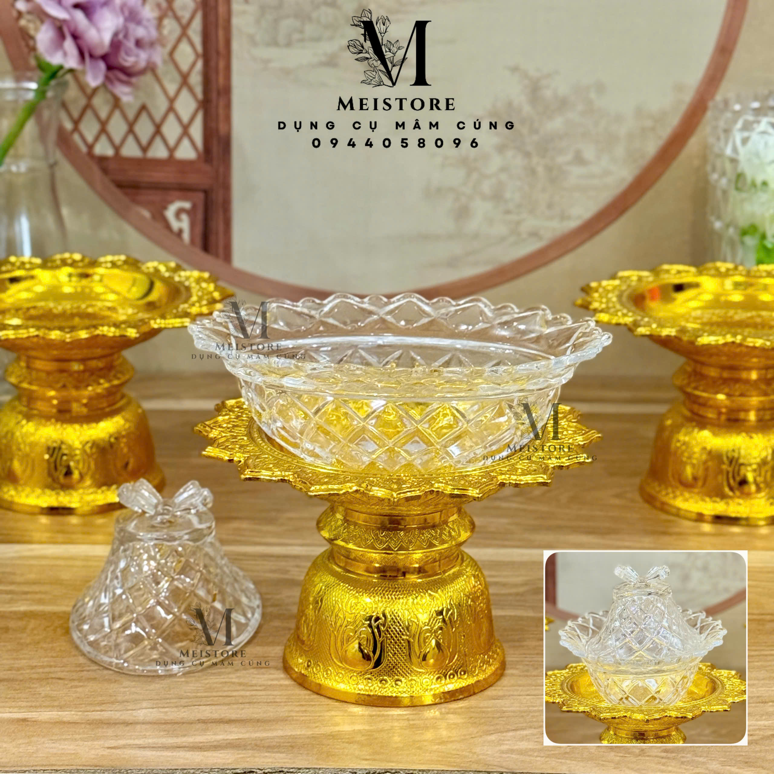 Bát tô thuyền thủy tinh cánh bướm