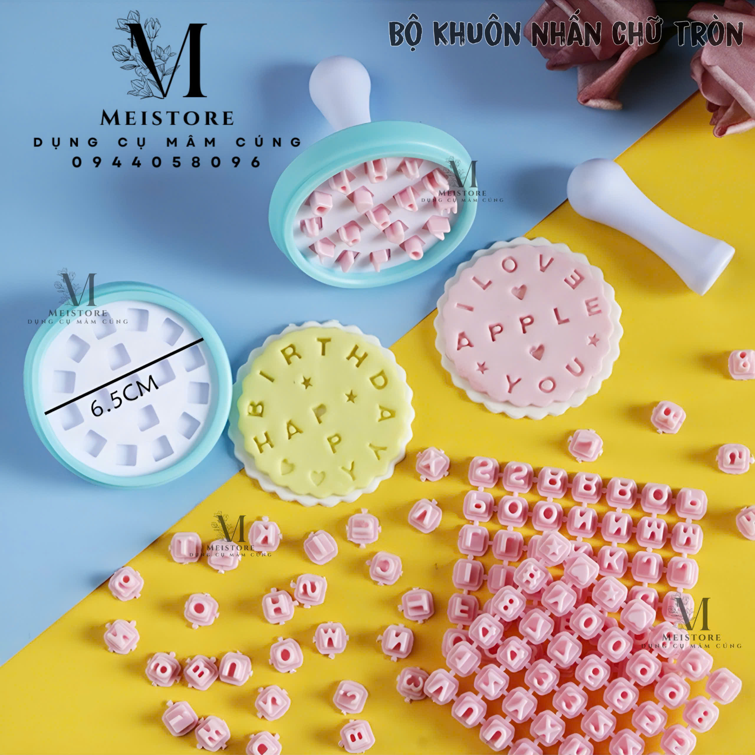 Bộ khuôn nhấn chữ tròn