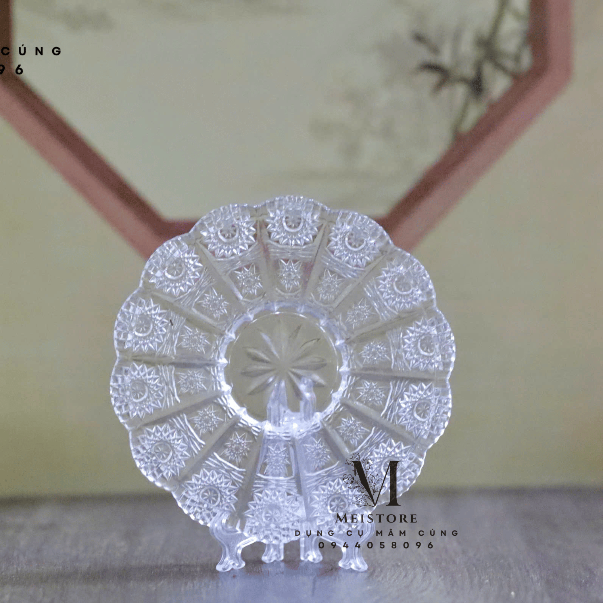 Đĩa thủy tinh đựng xôi - bộ hiện đại