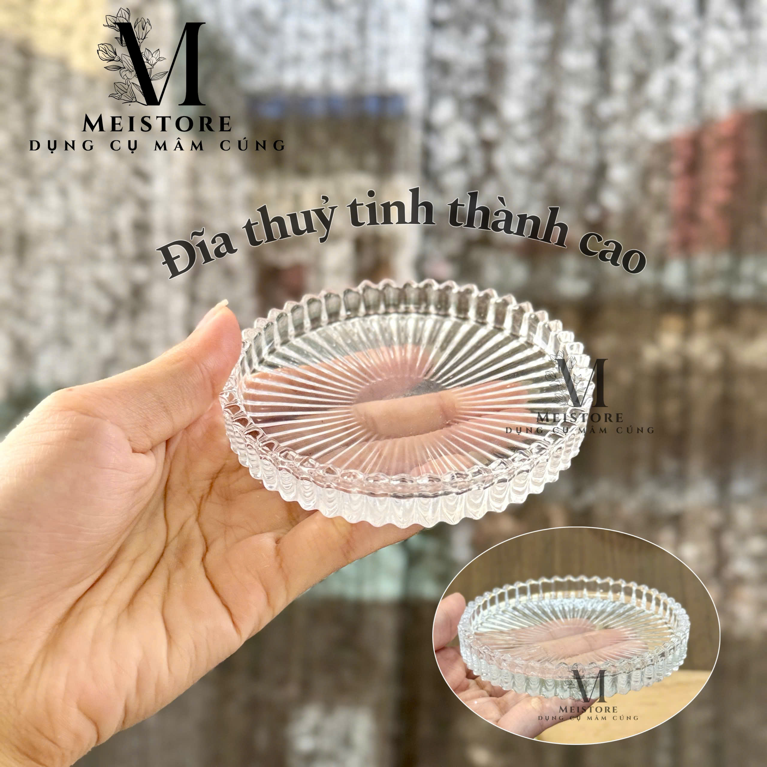 Đĩa thủy tinh thành cao
