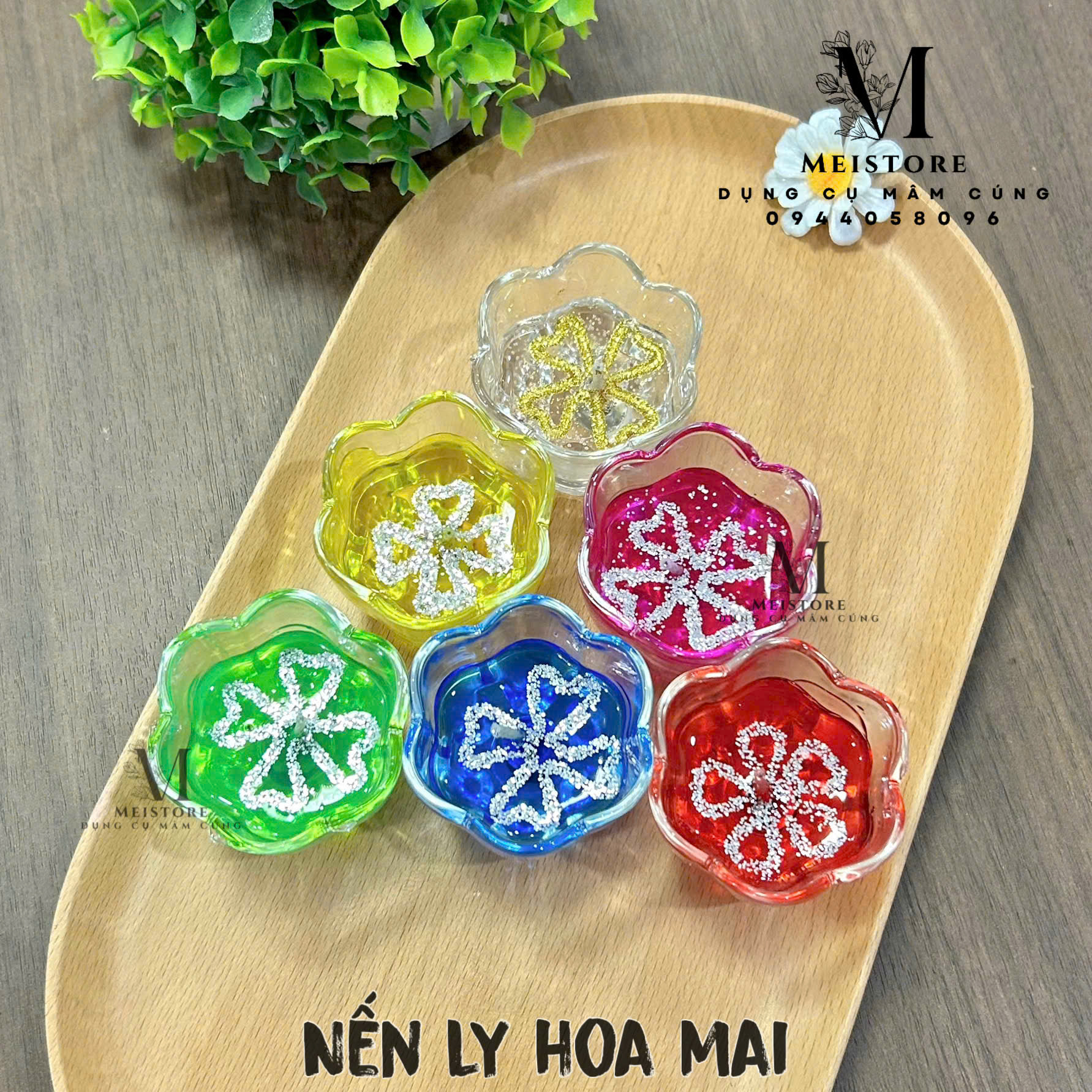 Hộp nến ly hoa mai- (hộp 12 ly nến)