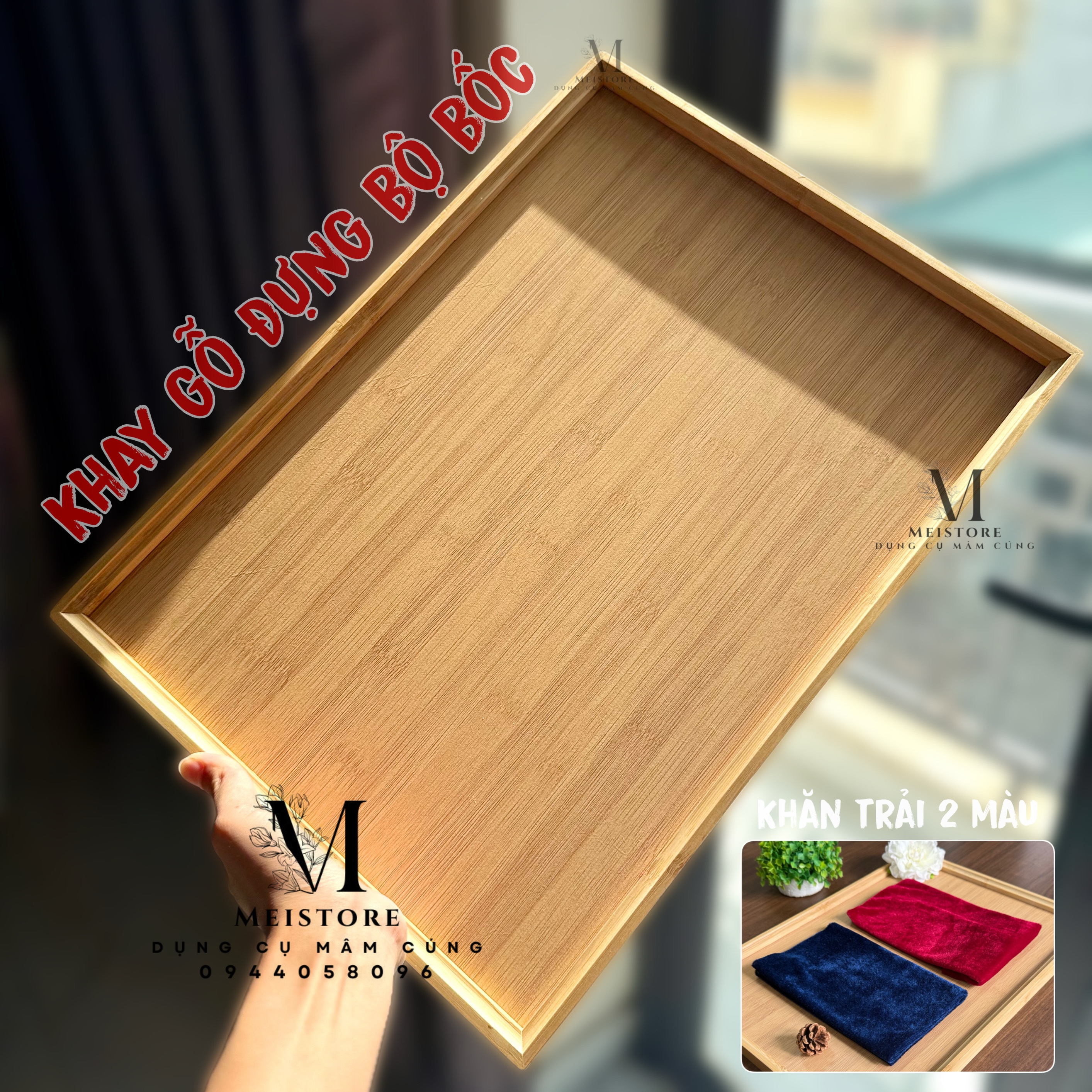 Khay gỗ đựng bộ bốc - chất gỗ đẹp