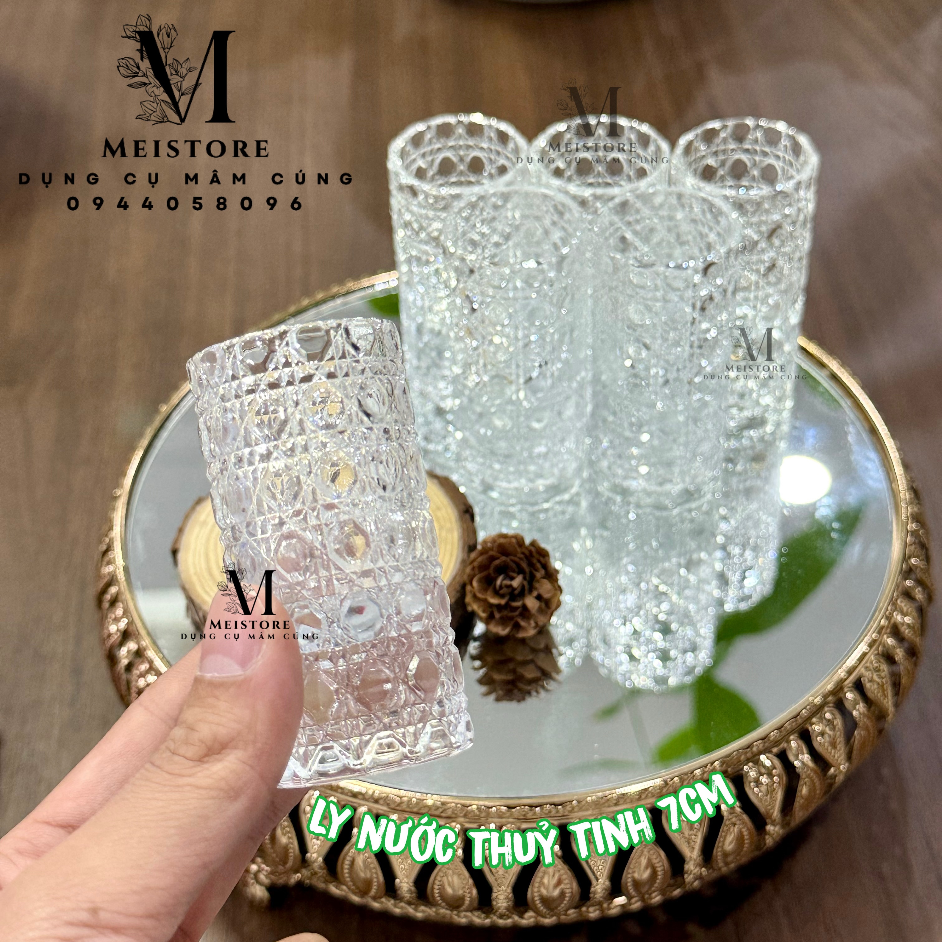 Ly nước thủy tinh 7cm