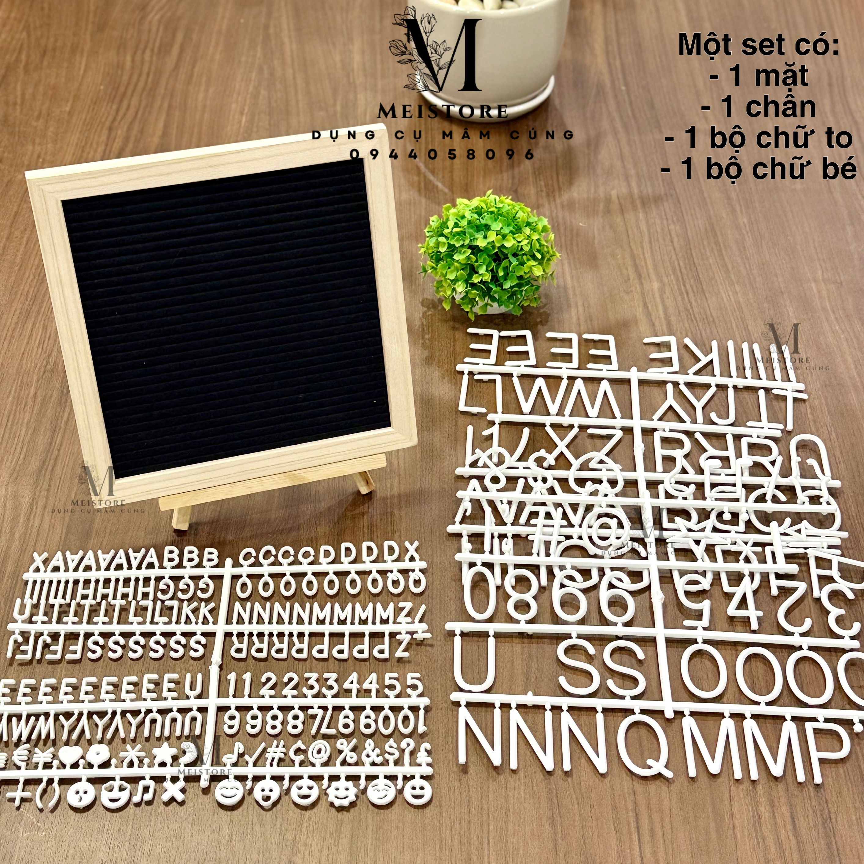 Set bảng tên chữ to + chữ bé - Màu đen