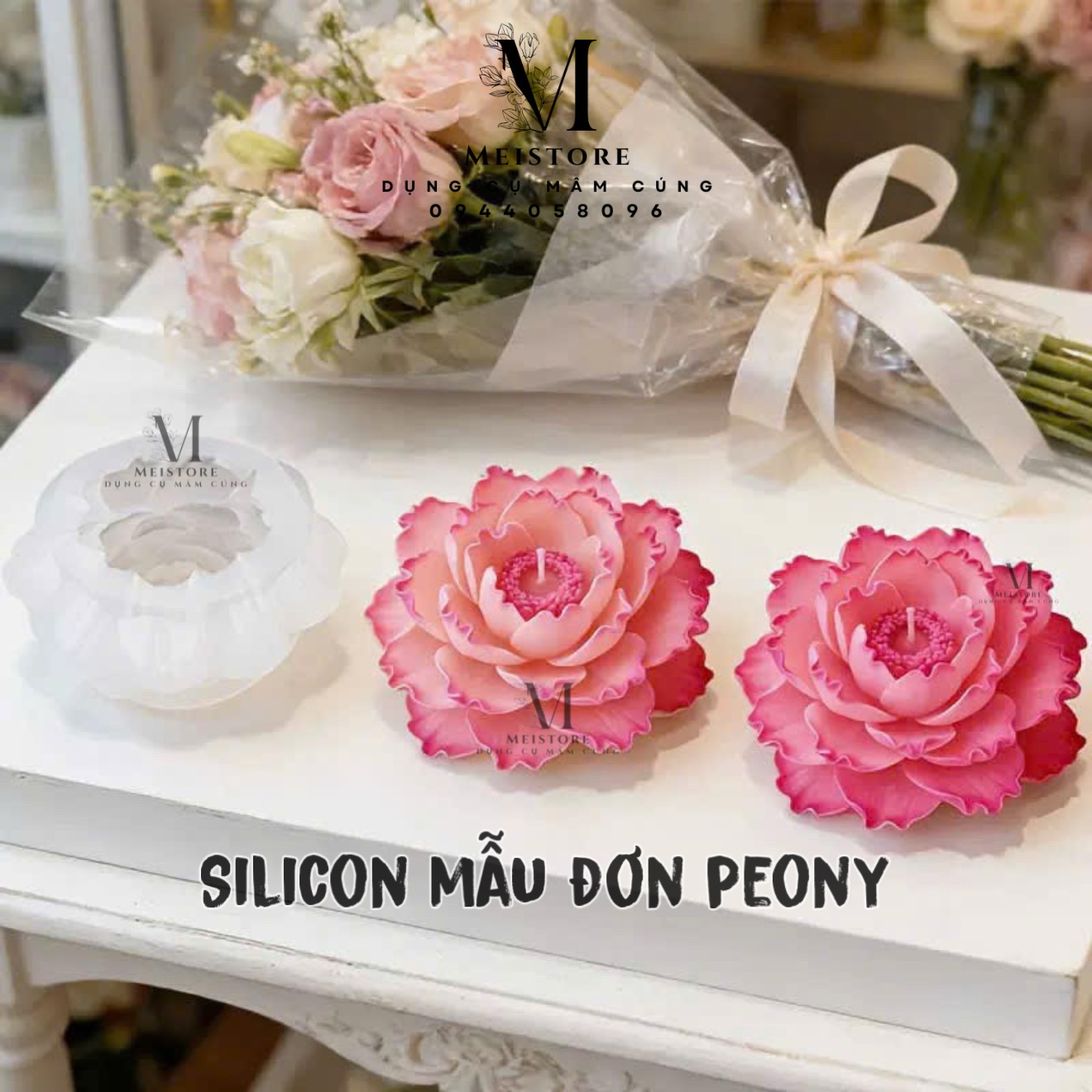 Silicon mẫu đơn peony