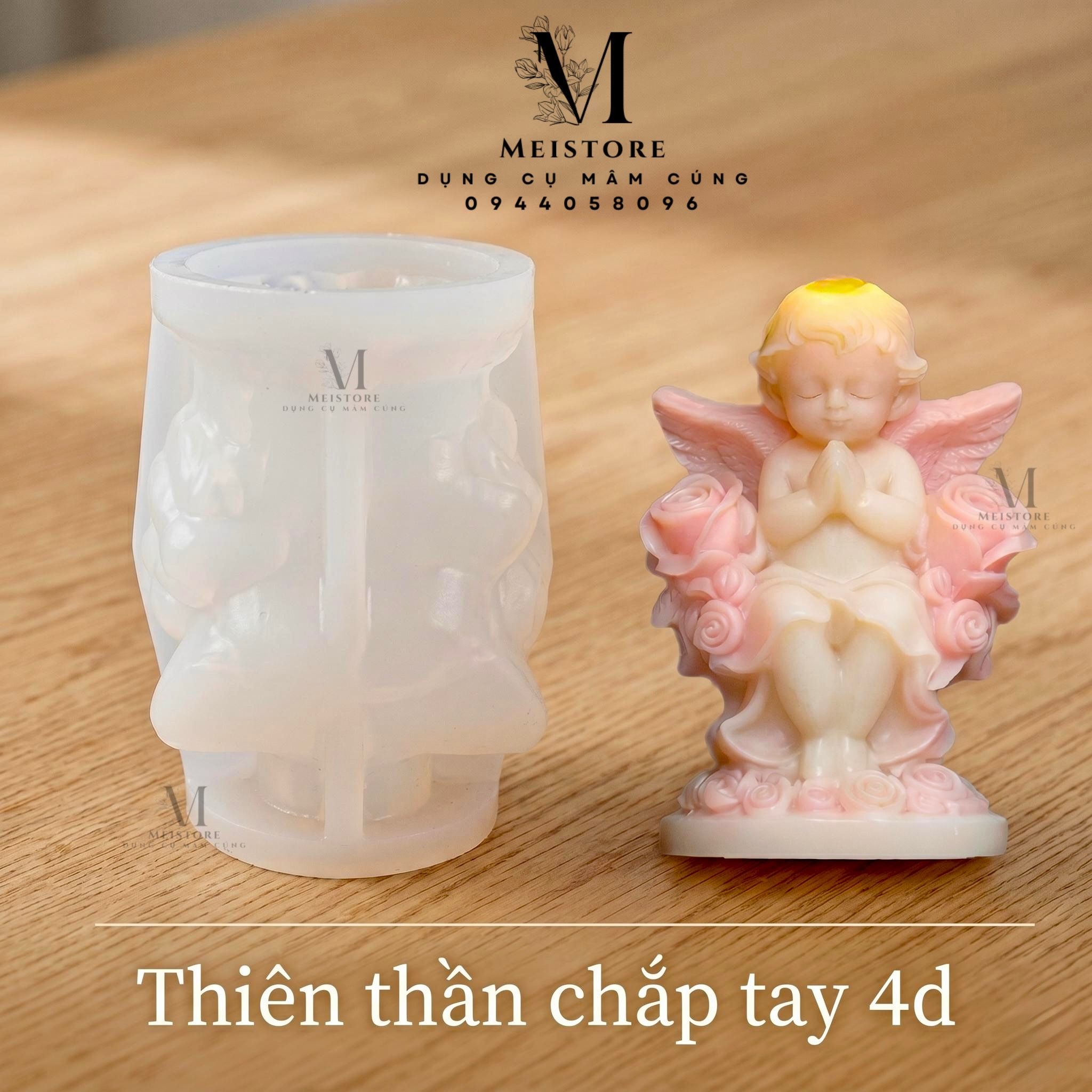 Silicon thiên thần chắp tay 4D