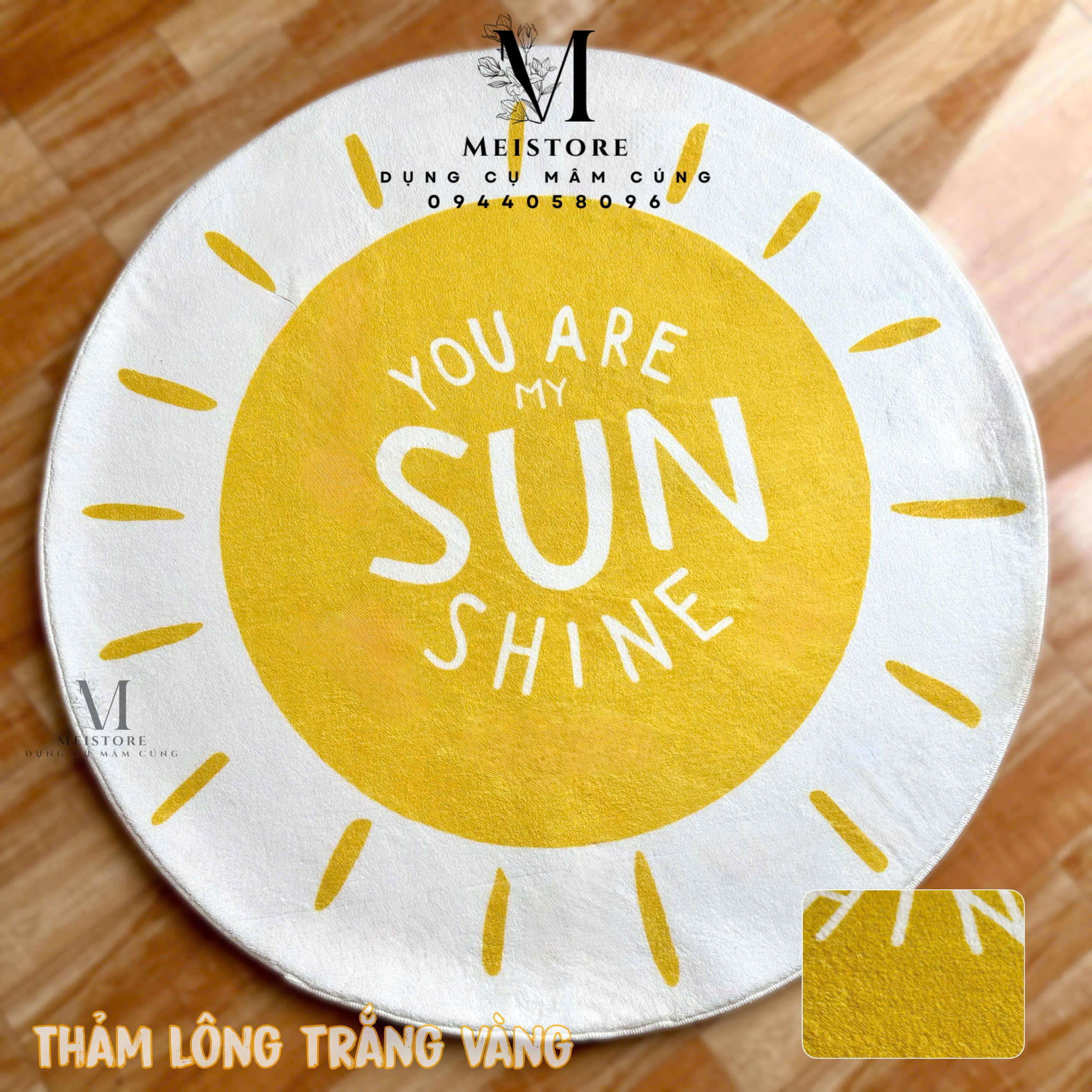 Thảm bốc thôi nôi 1 mét - màu vàng