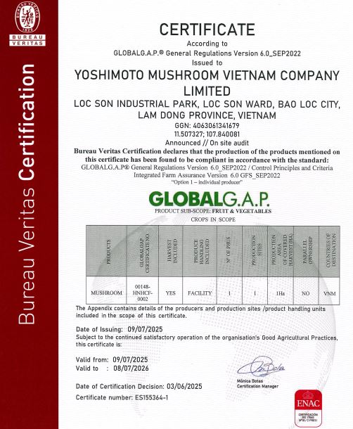 CHỨNG NHẬN GLOBALG.A.P