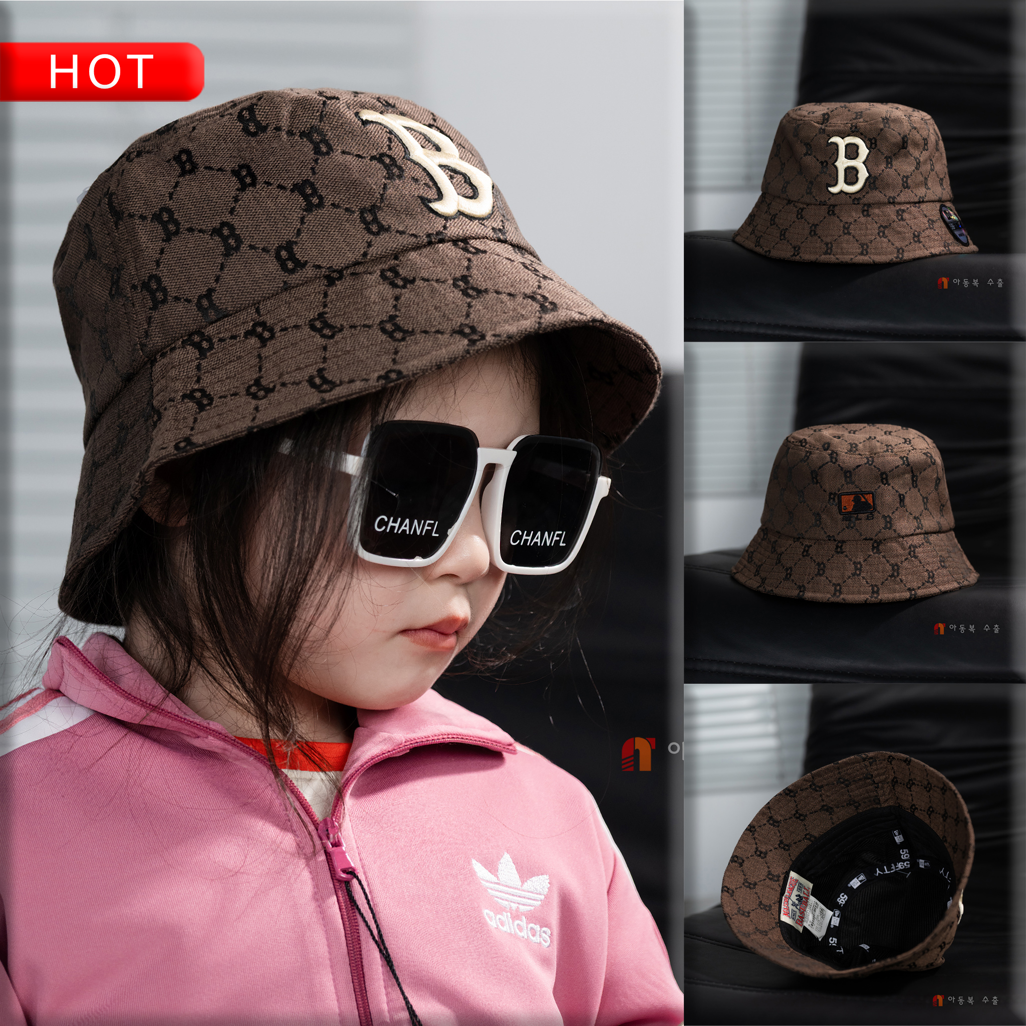 Mũ Bucket MLB Boston nâu cho Mẹ và Bé