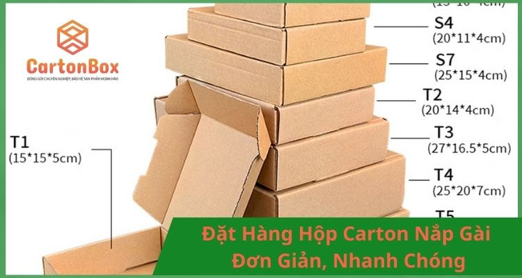 Hộp Carton Đóng Hàng Có Nắp Gài – Đóng Gói Nhanh Chóng