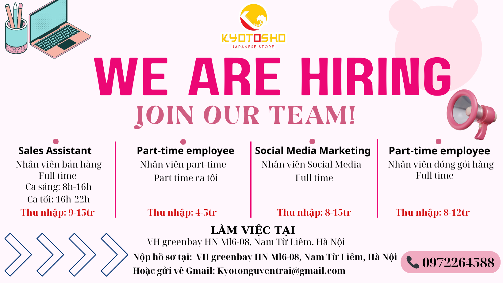 Tuyển dụng Kyotosho