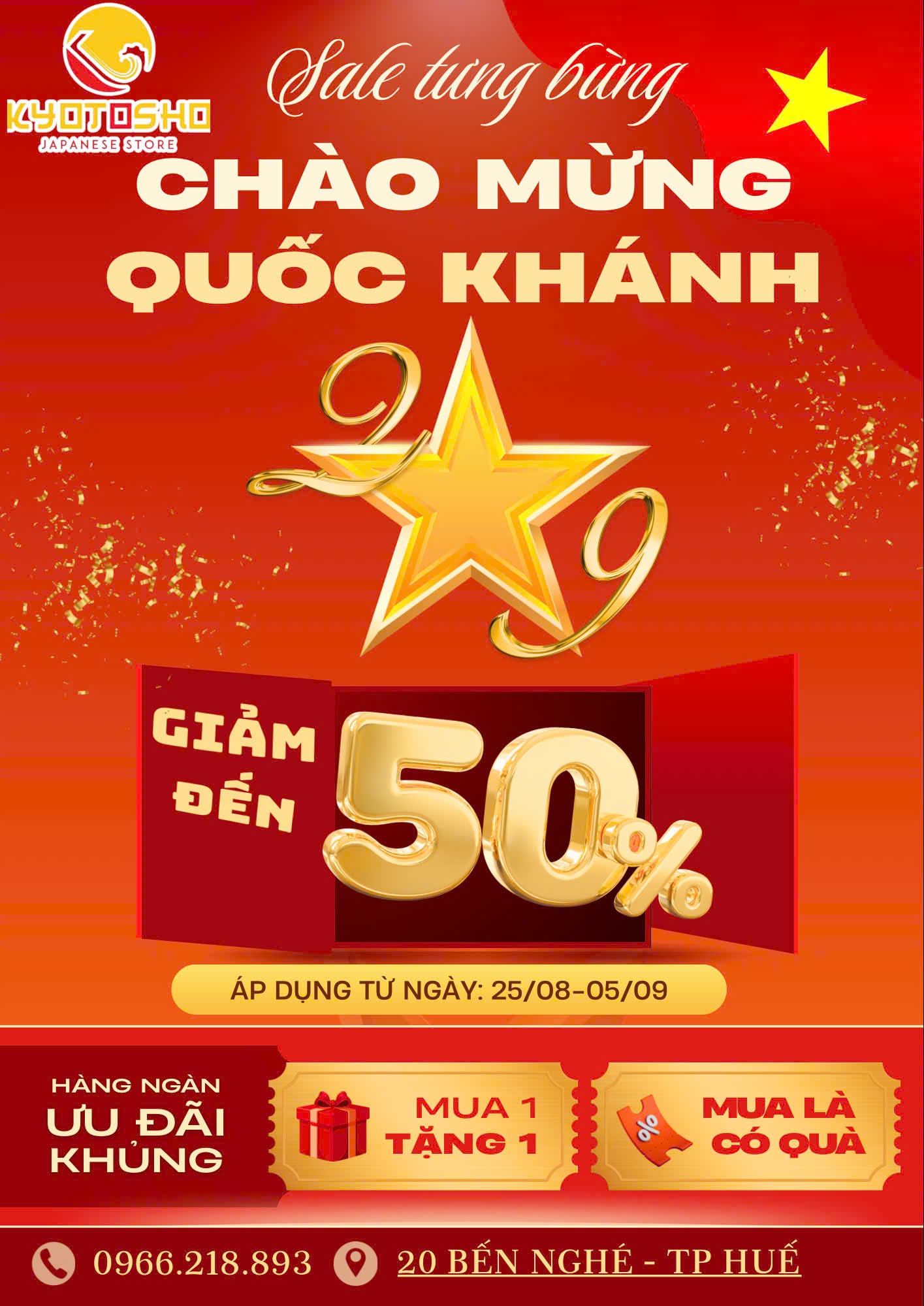 ĐẠI TIỆC SALE 2/9/2025- DEAL SỐC & QUÀ TO