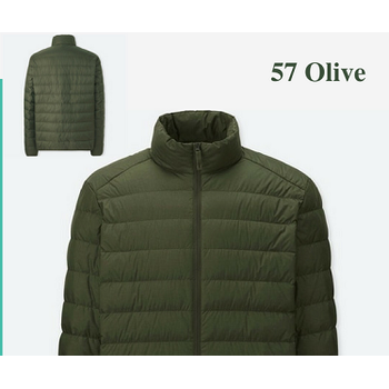 Áo lông vũ nam cổ trụ Size S - 57 Olive