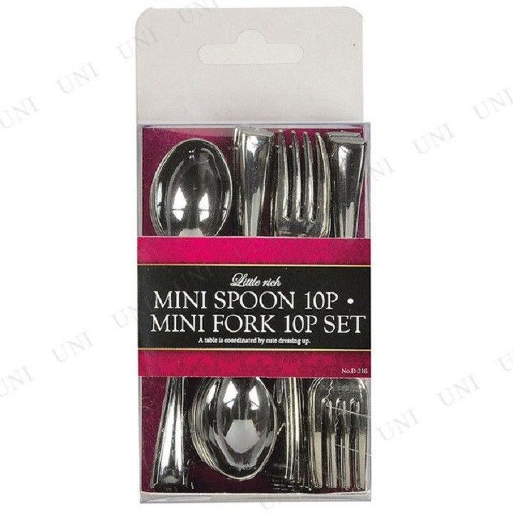 Set 10 dĩa và 10 thìa inox cỡ nhỏ