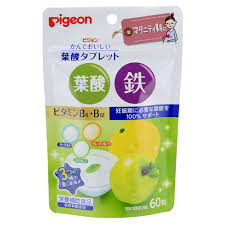 Viên uống Pigeon bổ sung Axit folic vị táo, bưởi, sữa chua 60 Viên