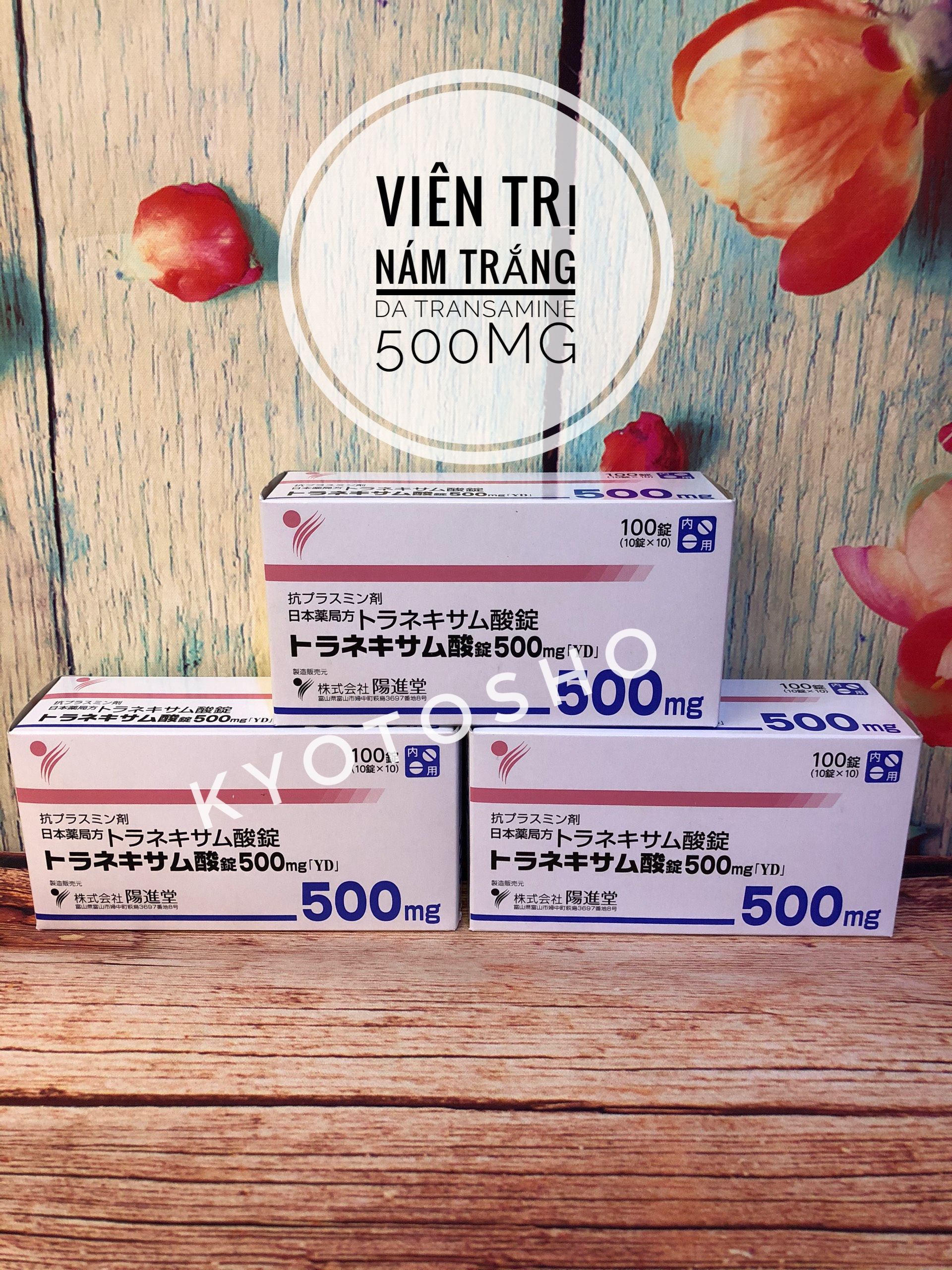 Viên uống trị nám trắng da Transamin 500mg hộp 100v