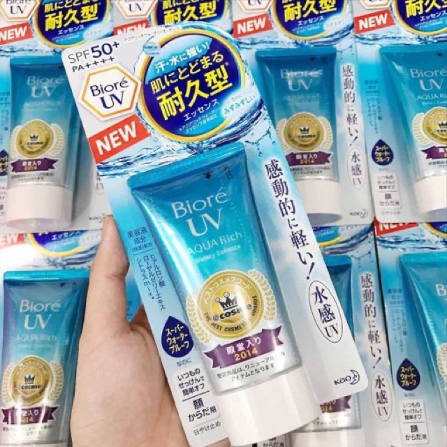 (Mẫu mới) (Nội Địa Nhật) Kem chống nắng Biore UV Aqua Rich Watery Essence/Gel SPF 50+/ PA++++ 50g/90ml - Essence (da khô) 50g