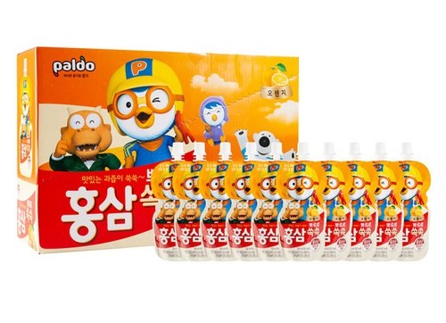 Nước Hồng Sâm Trẻ Em Paldo Pororo vị cam 100ml