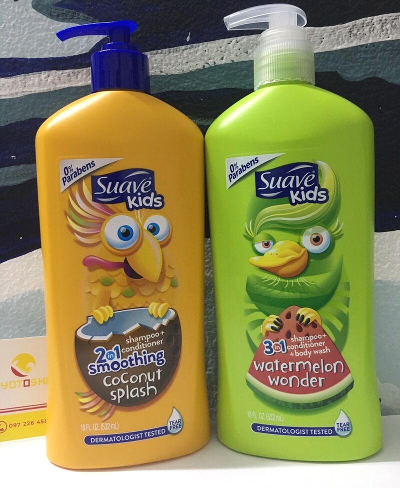 Sữa tắm gội xả cho bé 3in1 Suave Kids hương dưa hấu 532ml