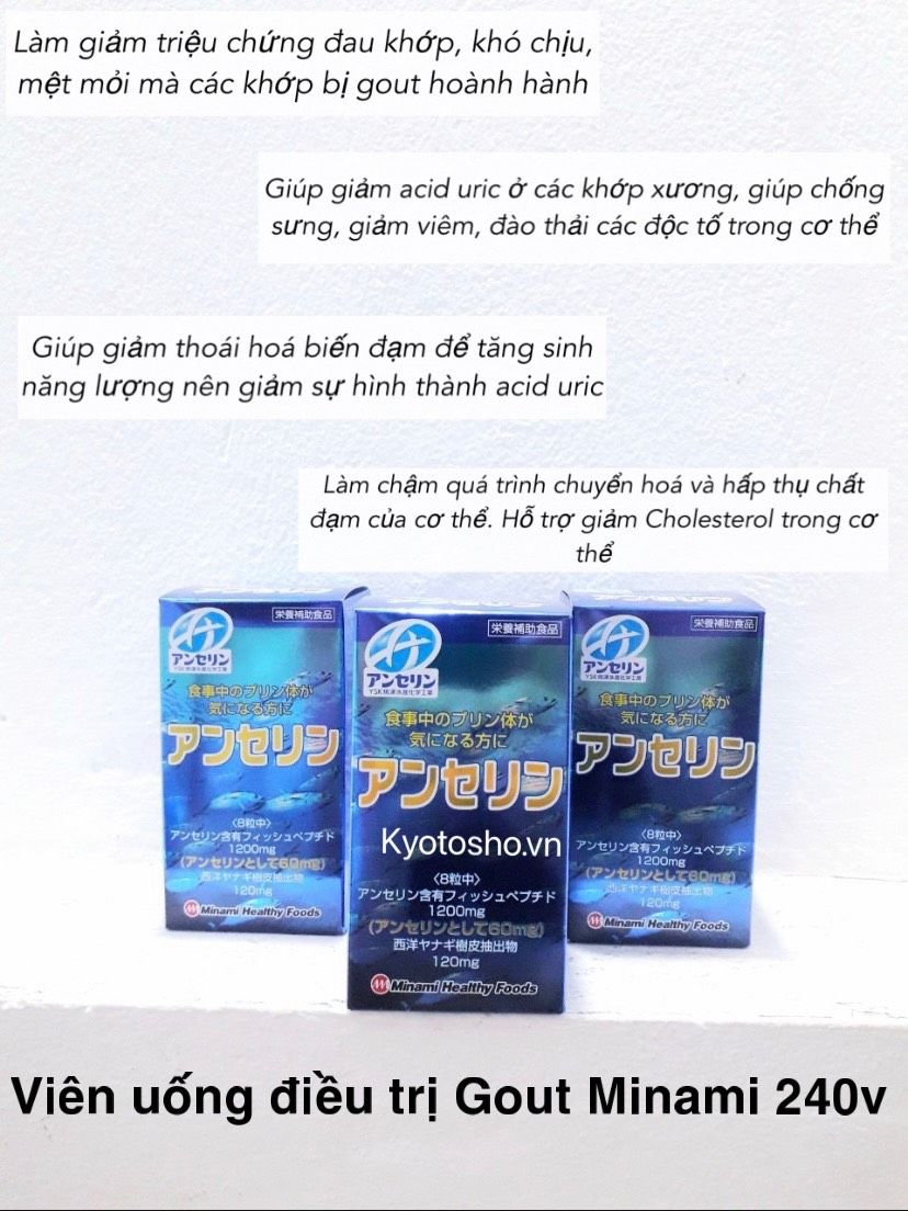 Viên uống hỗ trợ Gout Minami 240v