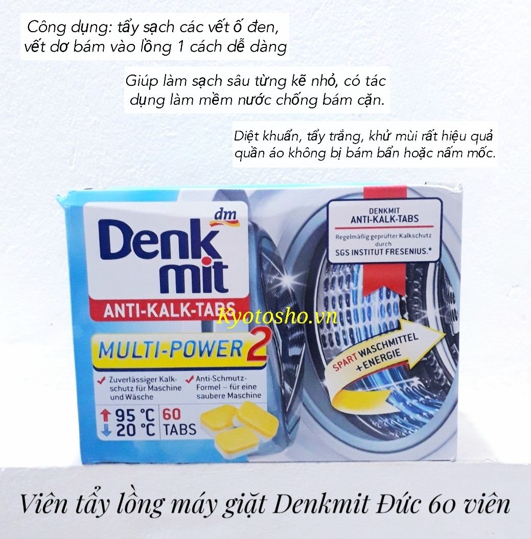 Viên tẩy lồng máy giặt Denkmit Đức 60 viên