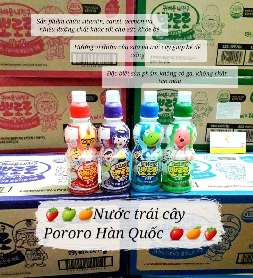 Nước trái cây Pororo vị táo xanh cho bé 235ml