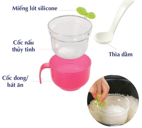 Cốc nấu cháo cho bé Richell 310ml màu hồng