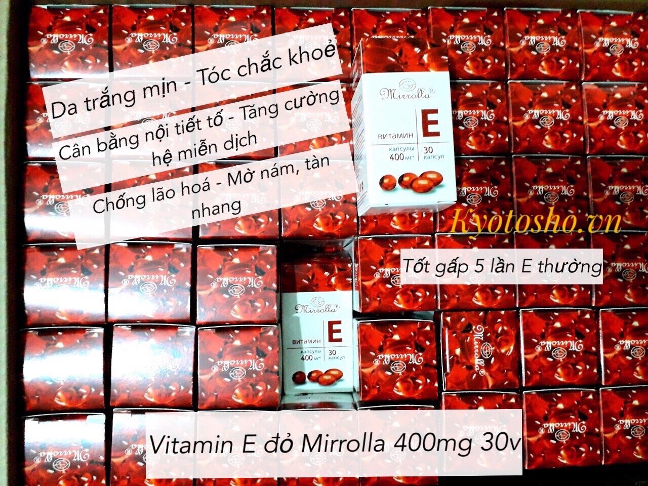 Viên uống Vitamin E đỏ Mirrolla 400mg 30v(T96)