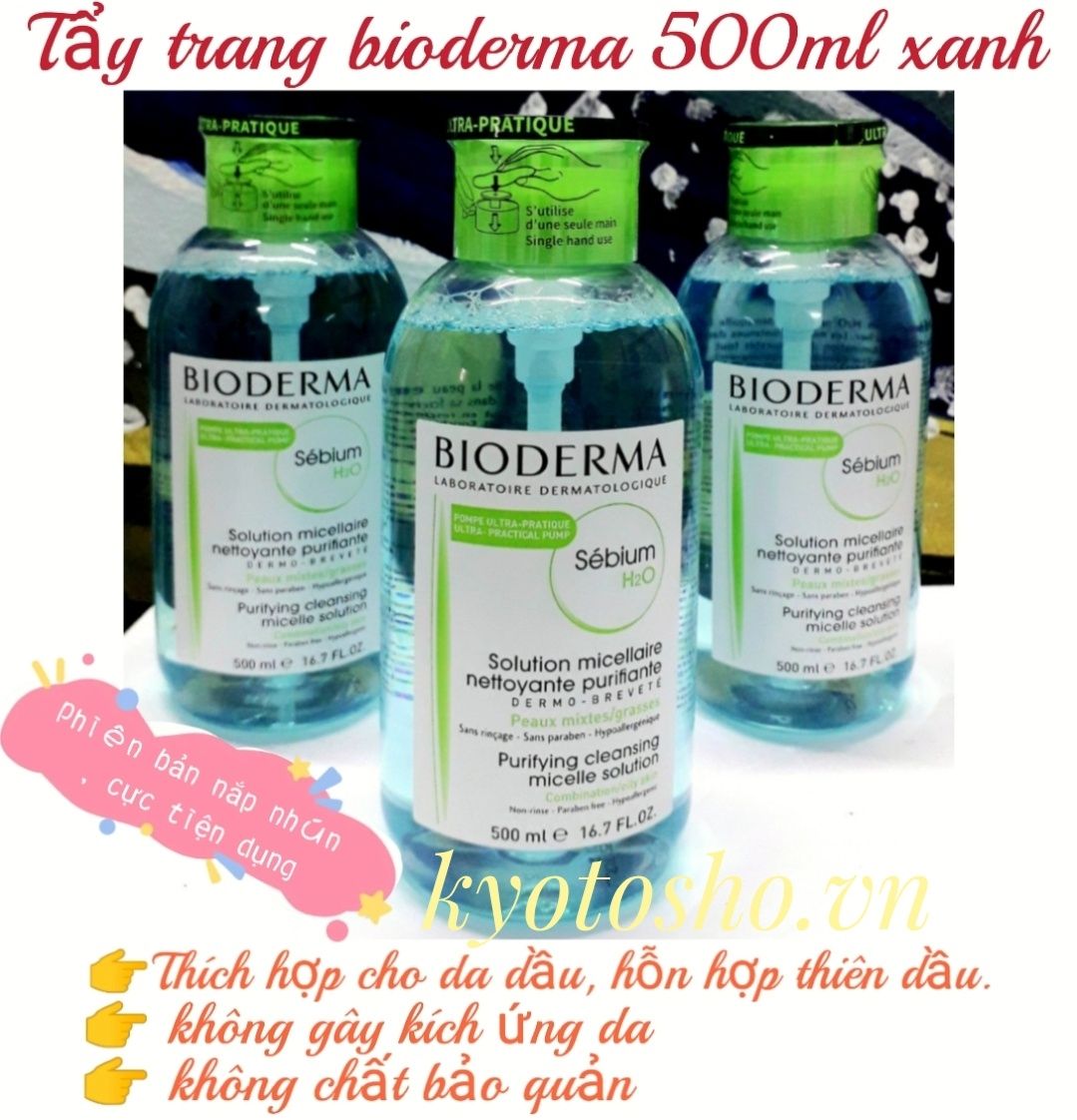 Nước Tẩy Trang Cho Da Hỗn Hợp Dầu Bioderma 500ml Xanh Lá