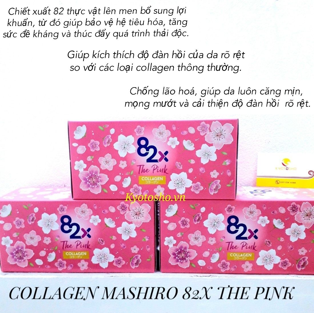 NƯỚC UỐNG COLLAGEN MASHIRO 82X THE PINK (HỘP 10 CHAI X 100ML)