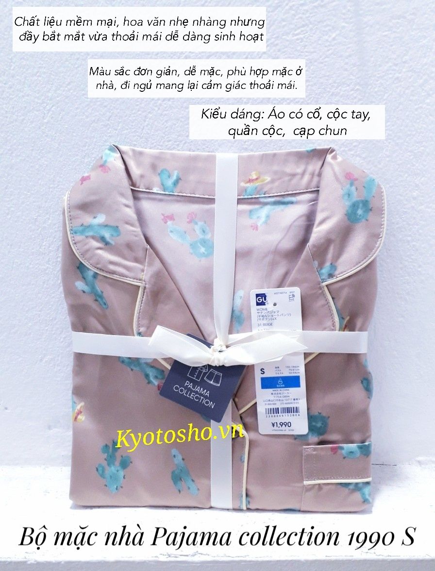 Bộ mặc nhà Pajama collection GU mùa hè 1990 S