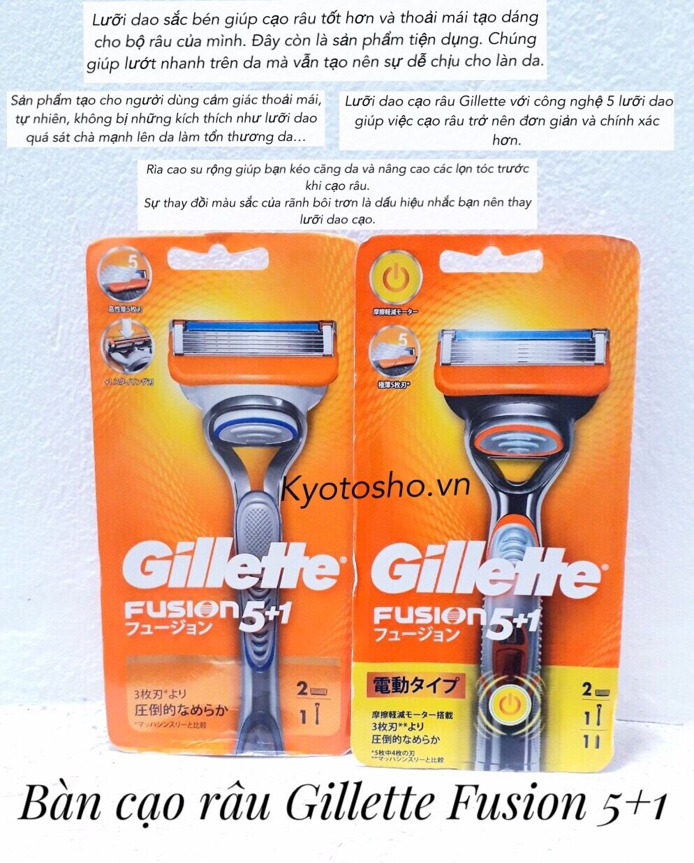 Gillette Fusion 5 + 1 Giá đỡ điện với 2 lưỡi dự phòng