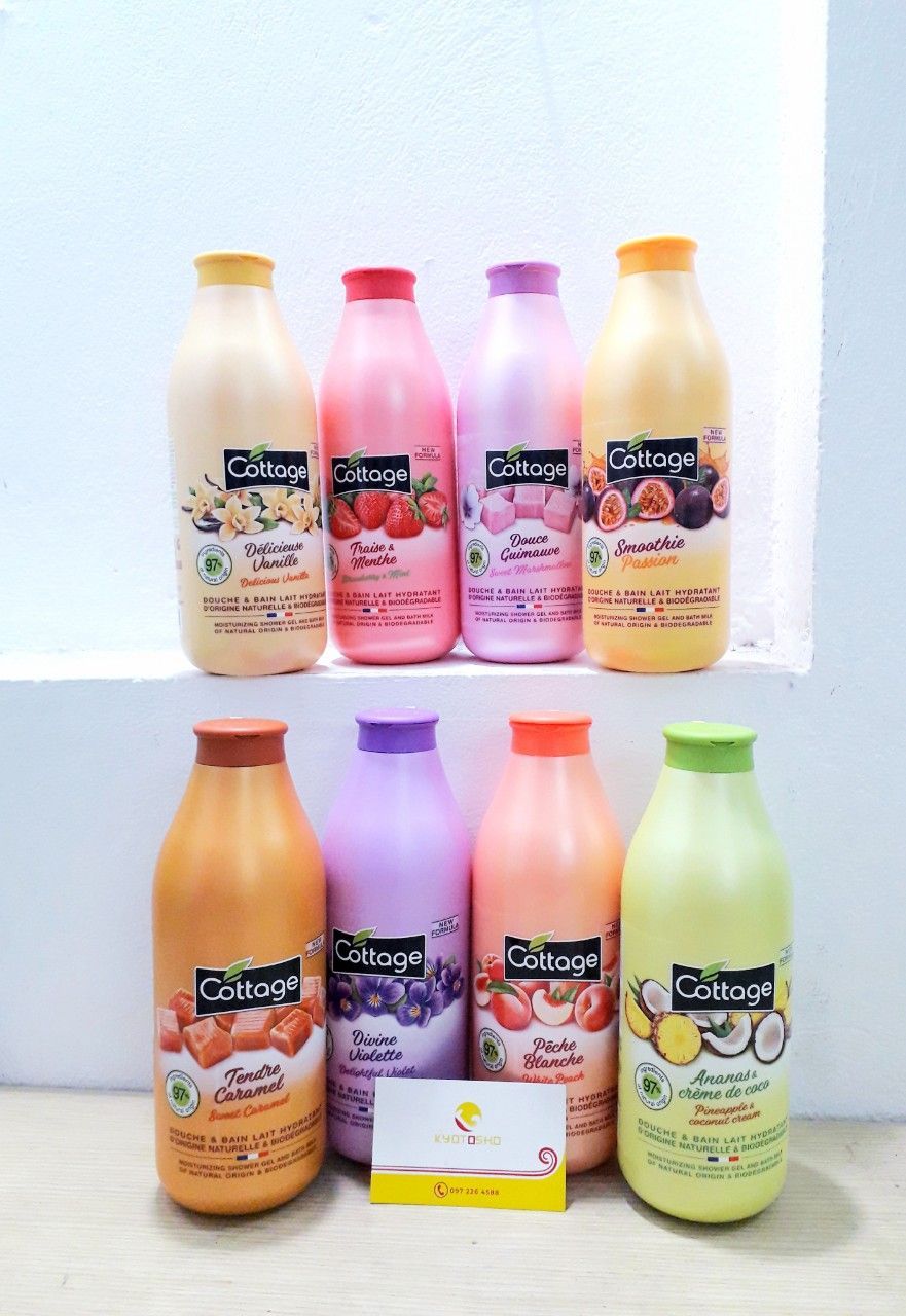 Sữa tắm tẩy tế bào chết Cottage passion 750ml  chanh leo