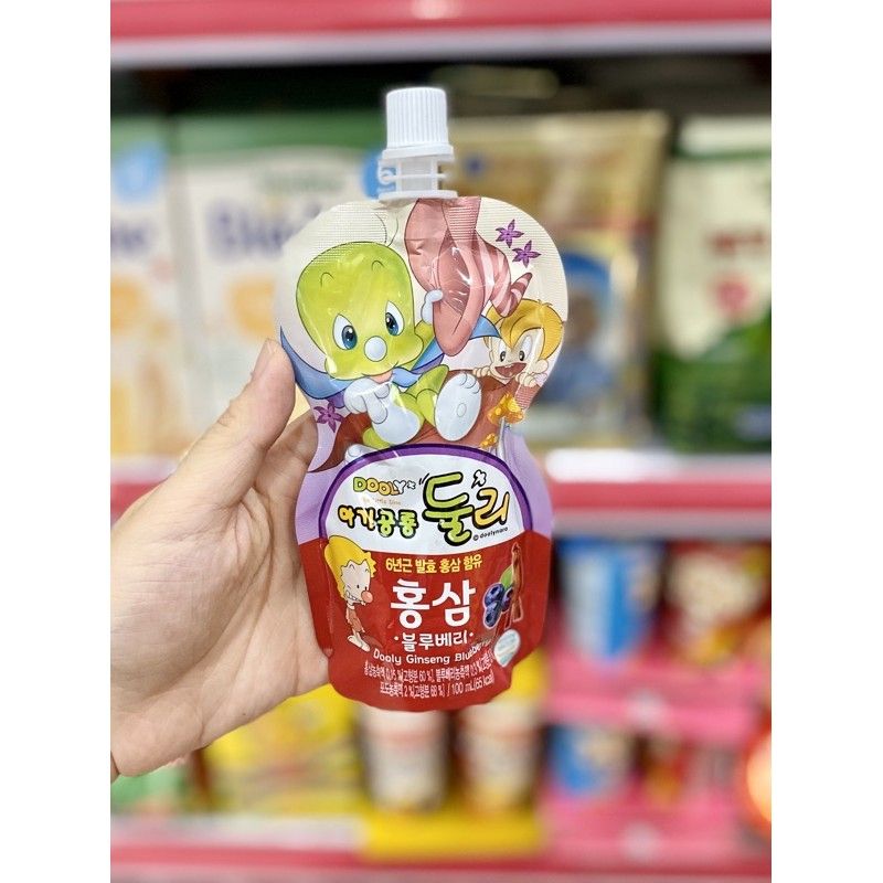 Hồng sâm túi trẻ em Hàn DOOLY 100ML - việt quất