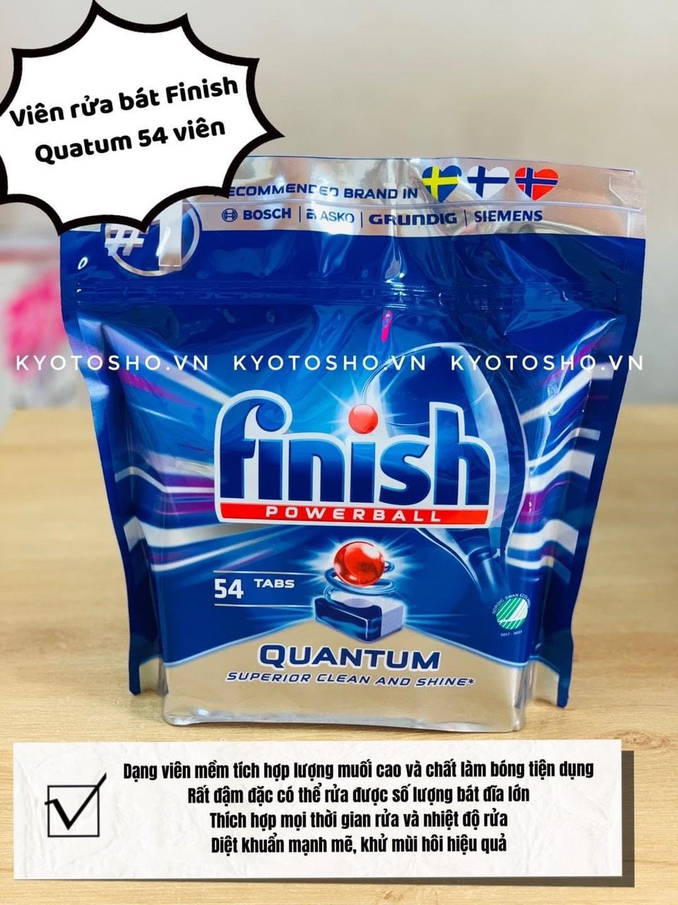 Viên rửa bát finish Quantum 54v