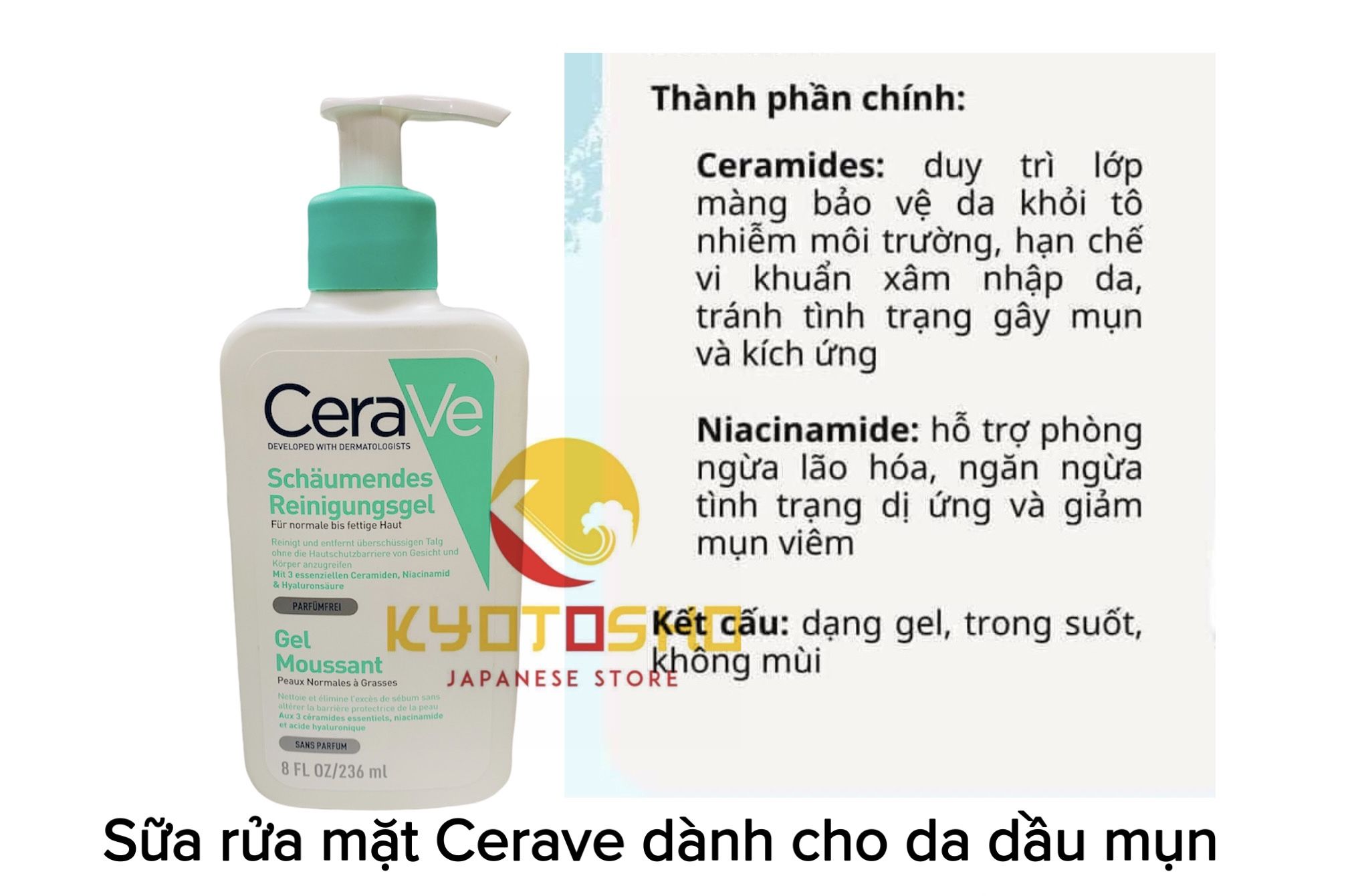 Sữa rửa mặt CeraVe Foaming Facial Cleanser 236ml