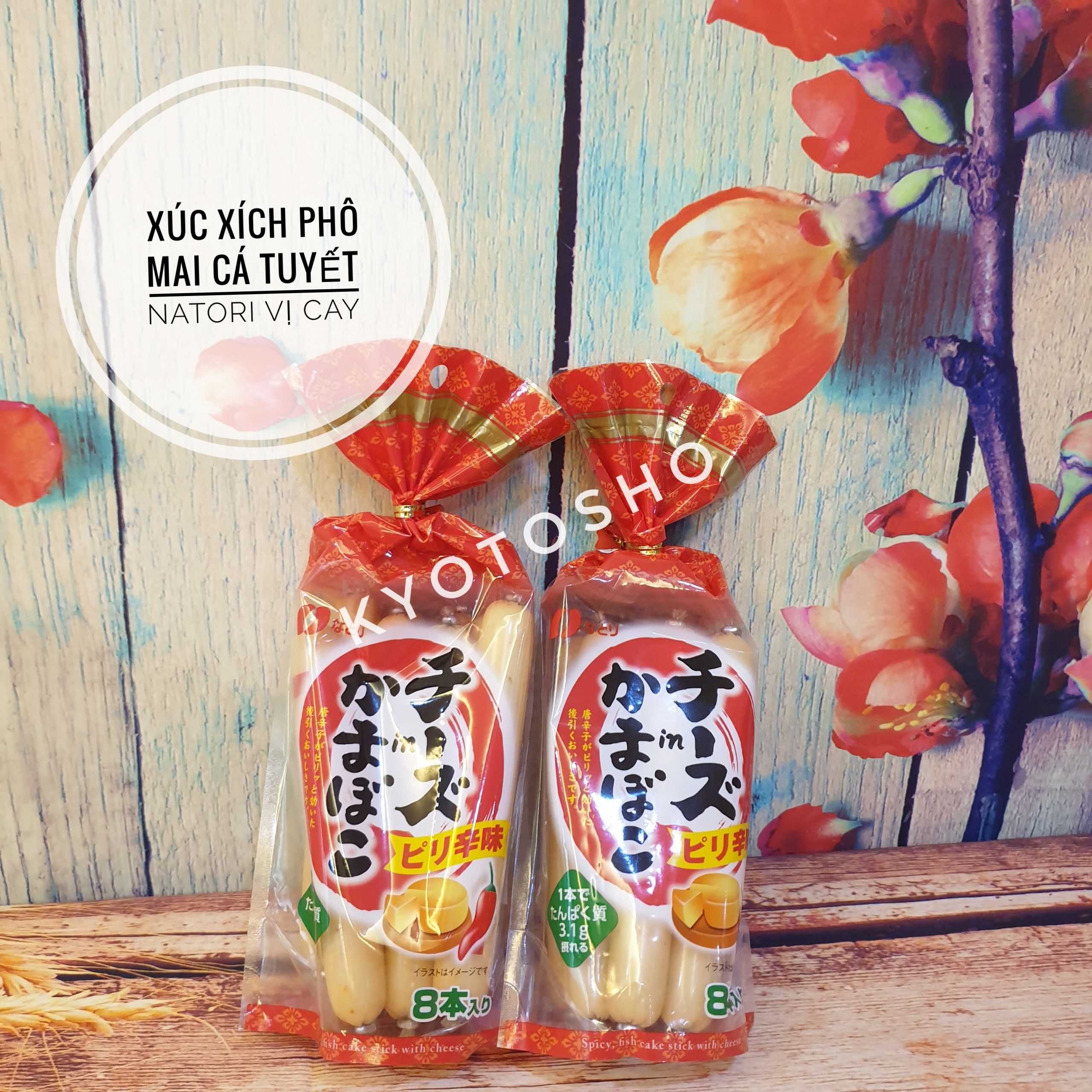 Xúc xích phô mai cá tuyết Natori vị cay