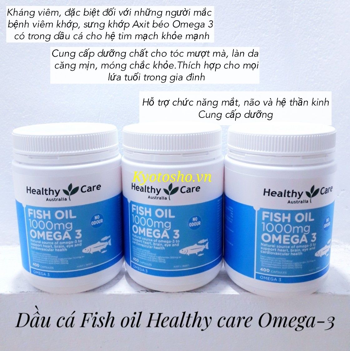 Dầu cá Fish oil Healthy care Omega-3 1000mg 400 viên