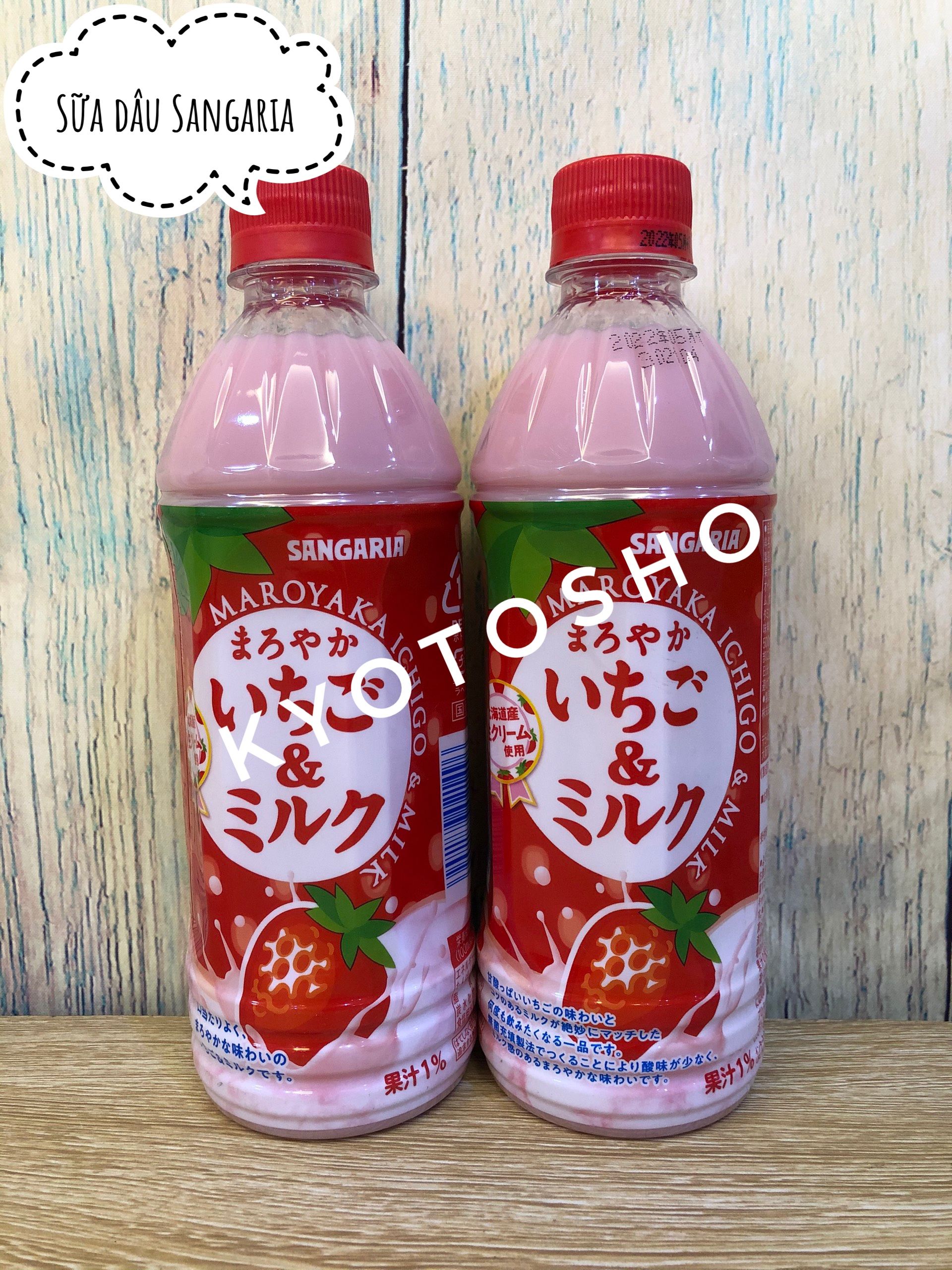 Sữa Dâu Sangaria Maroyaka Ichigo & Milk 500Ml (Thùng 24)