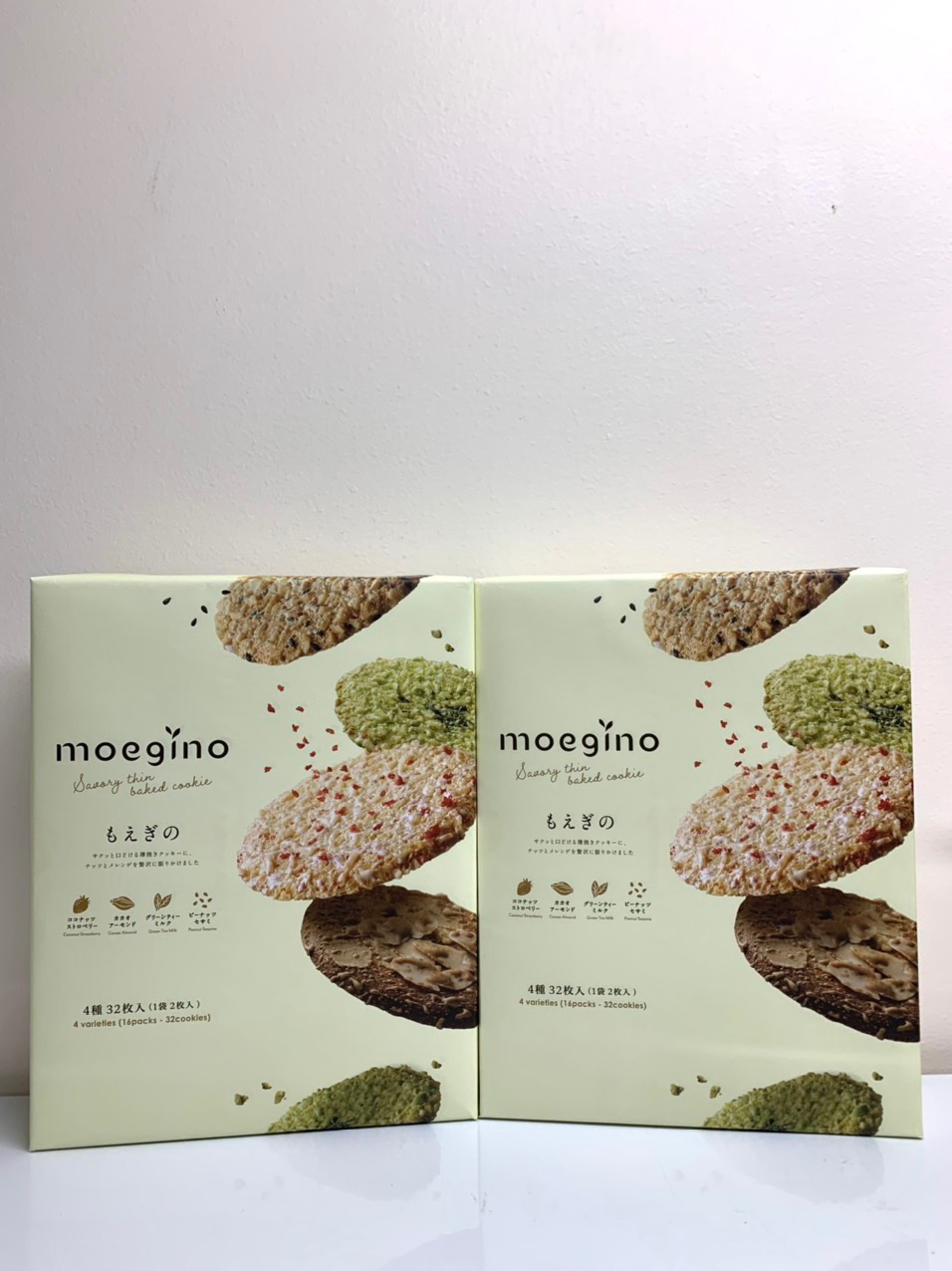 Bánh quy nướng mỏng MOEGINO 4 vị 32 chiếc mẫu mới