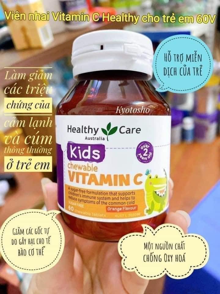 Viên nhai bổ sung vitamin C cho trẻ Healthy Care 60 viên
