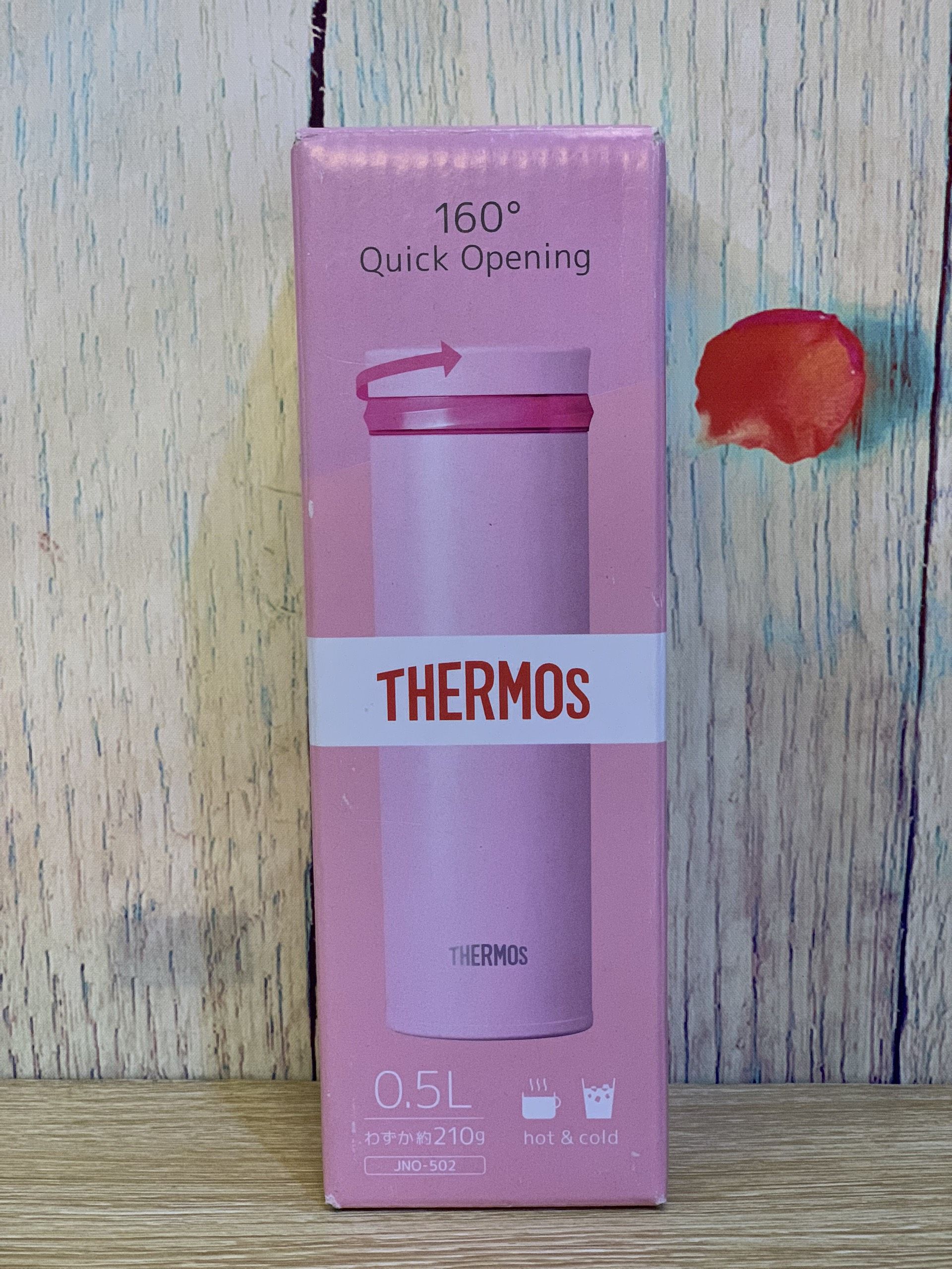 Bình giữ nhiệt Thermos 0.5L nắp màu hồng nhạt nắp vặn