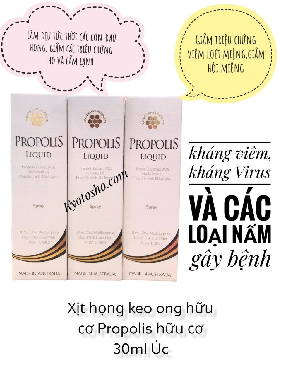 Xịt họng keo ong hữu cơ Propolis (30ml)