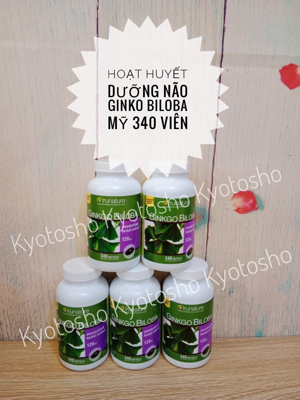 Viên Uống Bổ Não Trunature Ginkgo Biloba 120mg 340 Viên