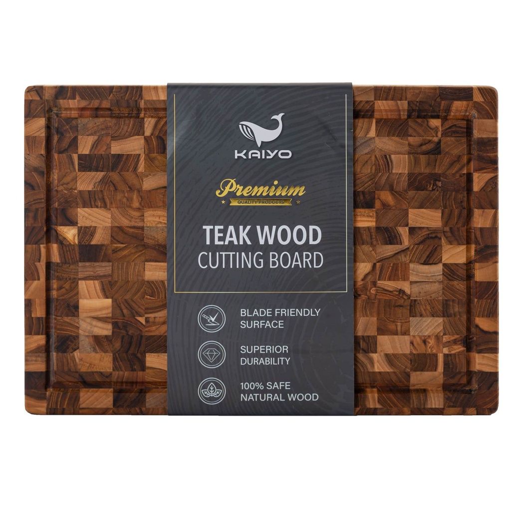 Thớt gỗ Teak đầu cây chữ nhật siêu bền, chắc size S (dày 2,5 x rộng 20 x dài 30cm)