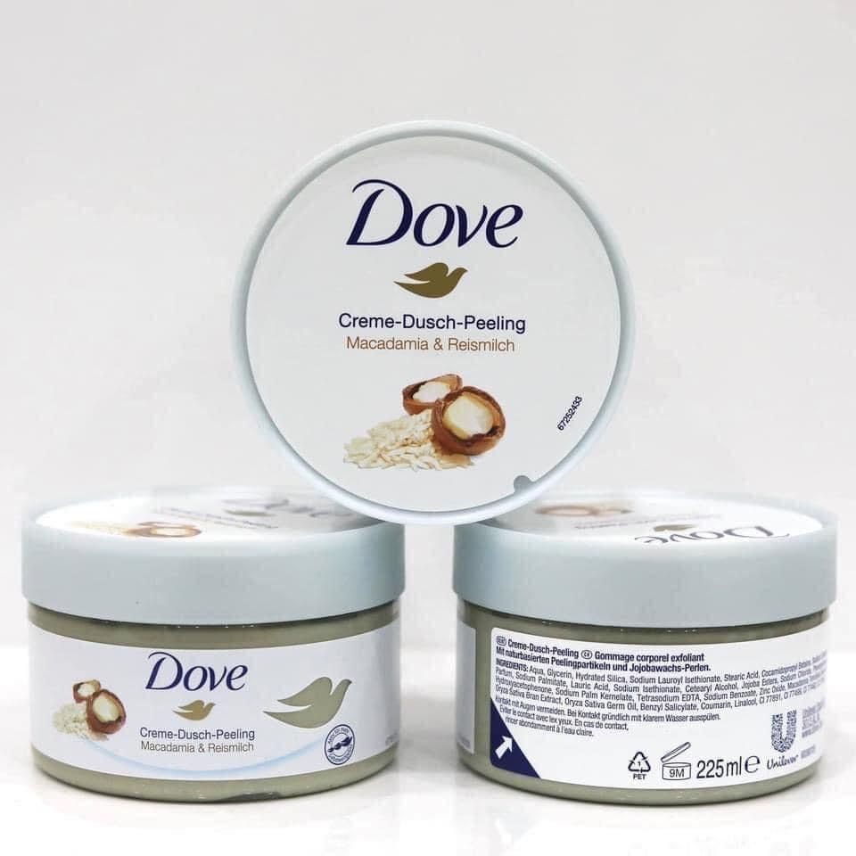 Tẩy da chết Body Dove macca 225ml