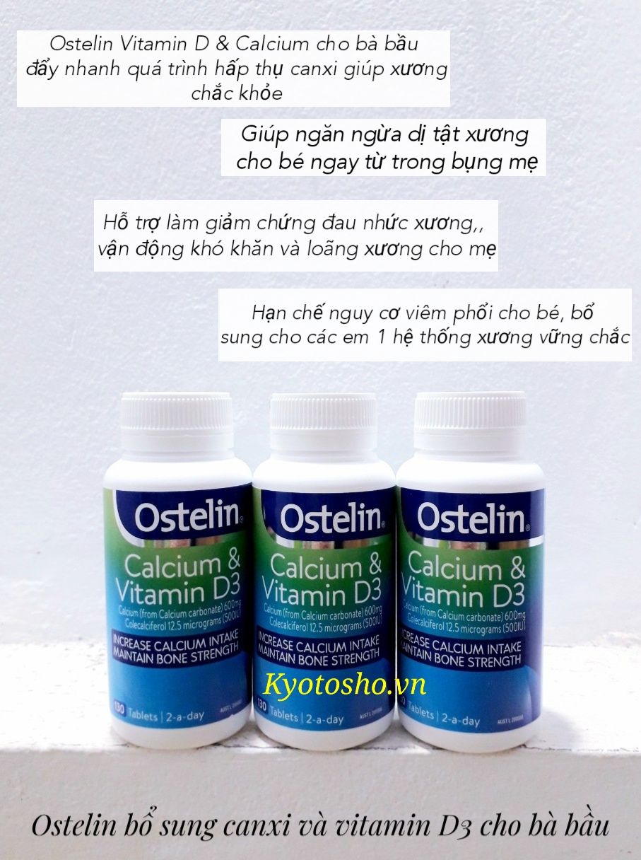 Viên uống Ostelin bổ sung Canxi và Vitamin D3 cho bà bầu 130 viên