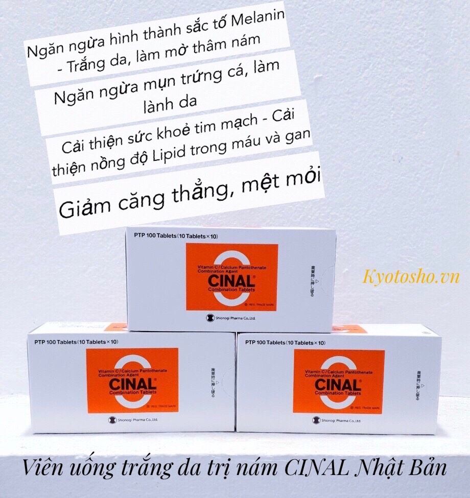 Viên uống trắng da, mờ nám Cinal C 100 viên